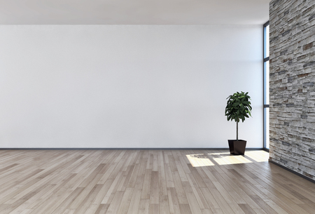 Modern bright interiors empty room 3D rendering illustrationの写真素材