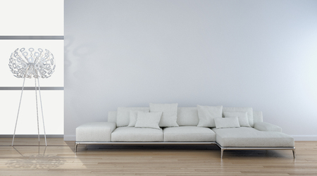 Modern bright interiors 3D rendering illustrationの写真素材