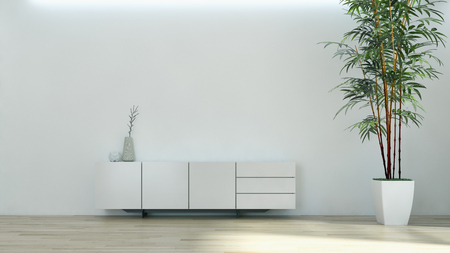 Modern bright interiors 3D rendering illustrationの写真素材