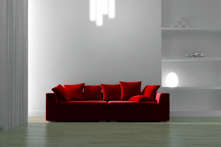 Modern bright interiors 3D rendering illustrationの写真素材