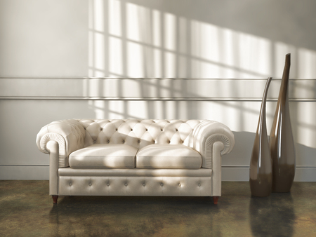 Modern bright interiors 3D rendering illustrationの写真素材