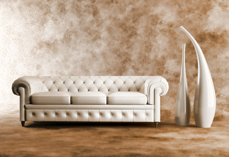 Modern bright interiors 3D rendering illustrationの写真素材