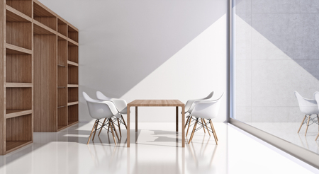 Modern bright interiors 3D rendering illustrationの写真素材