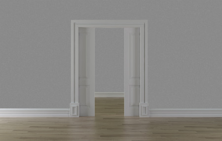 Modern bright interiors 3D rendering illustrationの写真素材