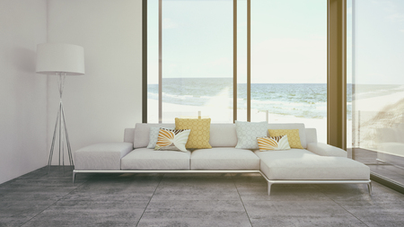 Modern bright interiors room 3D rendering illustrationの写真素材