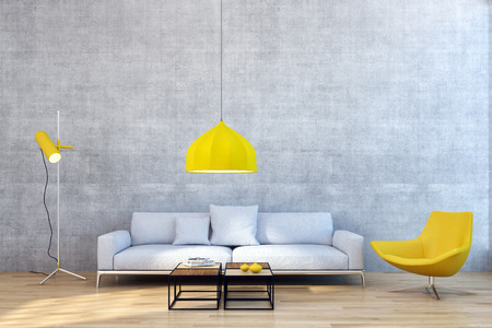 large luxury modern bright interiors apartment Living room illustration 3D rendering computer generated imageの写真素材
