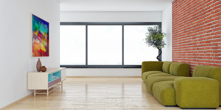 large luxury modern bright interiors Living room illustration 3D rendering computer digitally generated imageの写真素材
