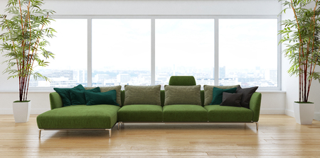 large luxury modern bright interiors Living room illustration 3D rendering computer digitally generated imageの写真素材