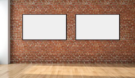 Modern bright interiors with mock up poster frame illustration 3D rendering computer generated imageの写真素材