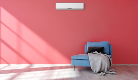 large luxury modern bright interiors living room with air conditioning illustration 3D renderingの写真素材