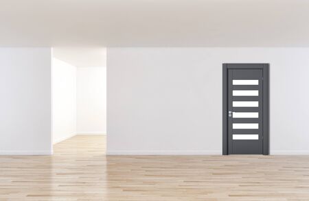 large luxury modern bright interiors room with door illustration 3D rendering