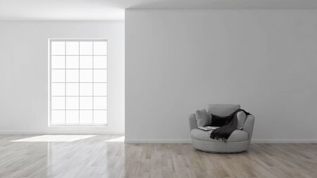 large luxury modern bright interiors Living room illustration 3D rendering computer digitally generated imageの写真素材