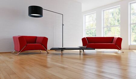 large luxury modern bright interiors Living room illustration 3D rendering computer digitally...
