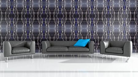 large luxury modern bright interiors Living room illustration 3D rendering computer digitally...