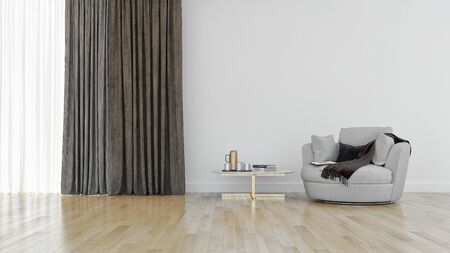 large luxury modern bright interiors Living room illustration 3D rendering computer digitally...