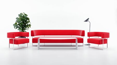 large luxury modern bright interiors Living room illustration 3D rendering computer digitally...
