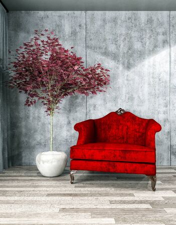 large luxury modern bright interiors Living room illustration 3D rendering computer digitally generated imageの写真素材