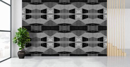 large luxury modern bright interiors empty room illustration 3D rendering computer generated image
