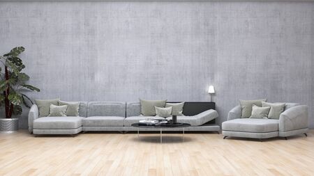 large luxury modern bright interiors Living room illustration 3D rendering computer digitally generated imageの写真素材