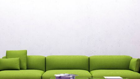 large luxury modern bright interiors Living room mockup illustration 3D rendering computer digitally generated imageの写真素材