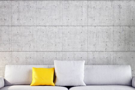 large luxury modern bright interiors Living room mockup illustration 3D rendering computer digitally generated imageの写真素材