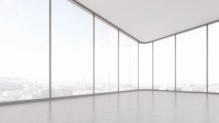 Large luxury modern bright interiors Living room mockup illustration 3D rendering computer digitally generated imageの写真素材