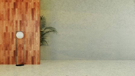 Large luxury modern bright interiors Living room mockup illustration 3D rendering computer digitally...
