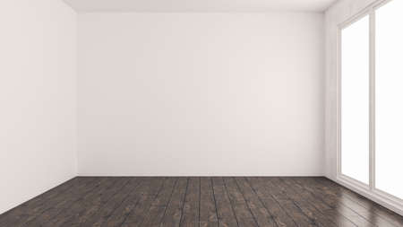 Large luxury modern bright interiors Living room mockup illustration 3D rendering computer digitally...