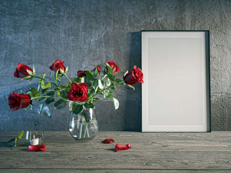 Illustration 3D rendering large luxury modern bright interiors Living room mockup computer digitally...