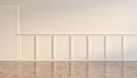 Illustration 3D rendering large luxury modern bright interiors Living room mockup computer digitally generated imageの写真素材