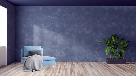 Illustration 3D rendering large luxury modern bright interiors Living room mockup computer digitally...