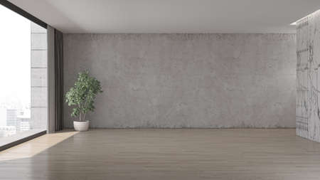 Illustration 3D rendering large luxury modern bright interiors Living room mockup computer digitally generated imageの写真素材