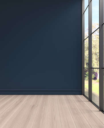 Illustration 3D rendering large luxury modern bright interiors Living room mockup computer digitally...