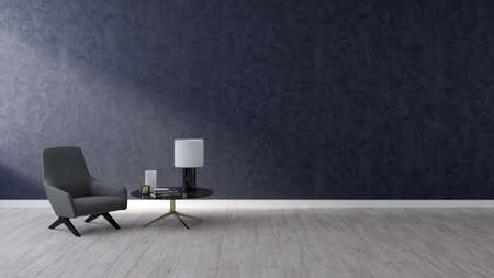 Illustration 3D rendering large luxury modern bright interiors Living room mockup computer digitally...