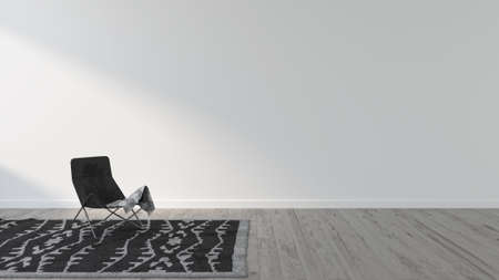 Illustration 3D rendering large luxury modern bright interiors Living room mockup computer digitally...