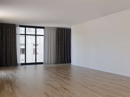 Illustration 3D rendering large luxury modern bright interiors Living room mockup computer digitally generated imageの写真素材