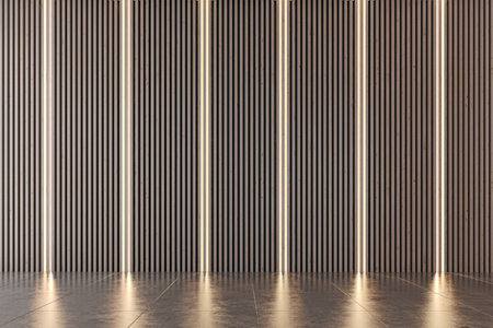 Illustration 3D rendering large luxury modern bright interiors Living room mockup computer digitally generated imageの写真素材