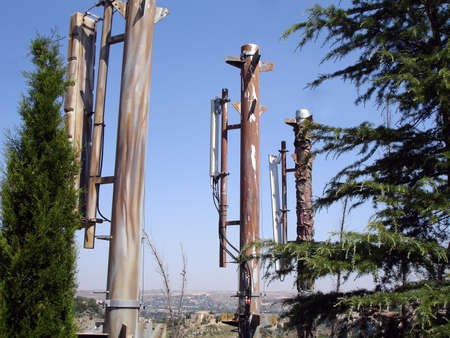 Cellular antennas are disguised in various types の写真素材