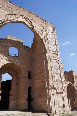 The ruins of the mausoleum Ishrat-Khana  Ishrathona, Ishrathana  in Samarkand, Uzbekistan 