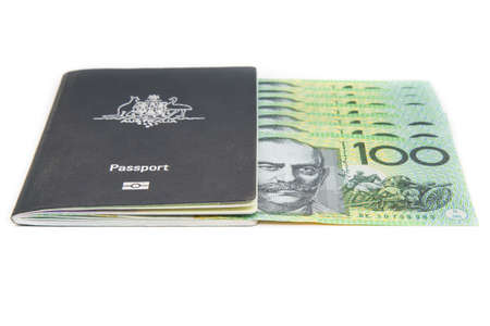 Australia dollar and passportの写真素材