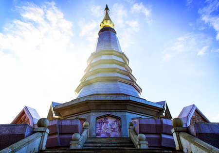 Pagoda at Inthanon mountain, Chiang Mai, Thailand.の写真素材