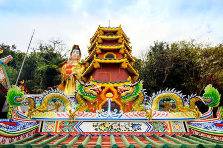 colorful  statue in chainese temple