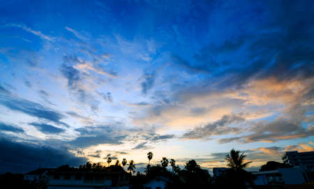 Sky clouds at town, Thailand