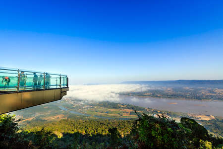 Sky walk, Wat pha tak suea, Nongkhai, Thailandの写真素材