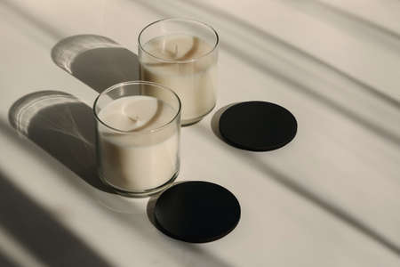 Handpoured soy candles. Sunshade shadow