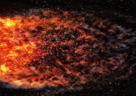 Exploding fire flame abstract background