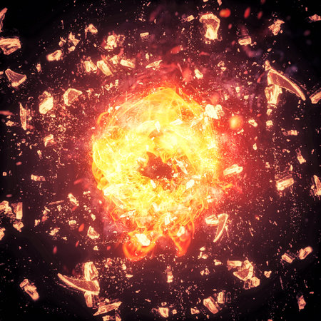 Exploding fire flame abstract background