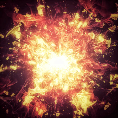 Exploding fire flame abstract background