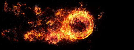 Abstract fire flame background exploding in energy concept