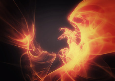 Abstract fire flame background exploding in energy conceptの写真素材